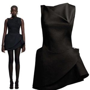 NEW WITH TAGS- MUGLER x H&M very rare wool structured dress size S